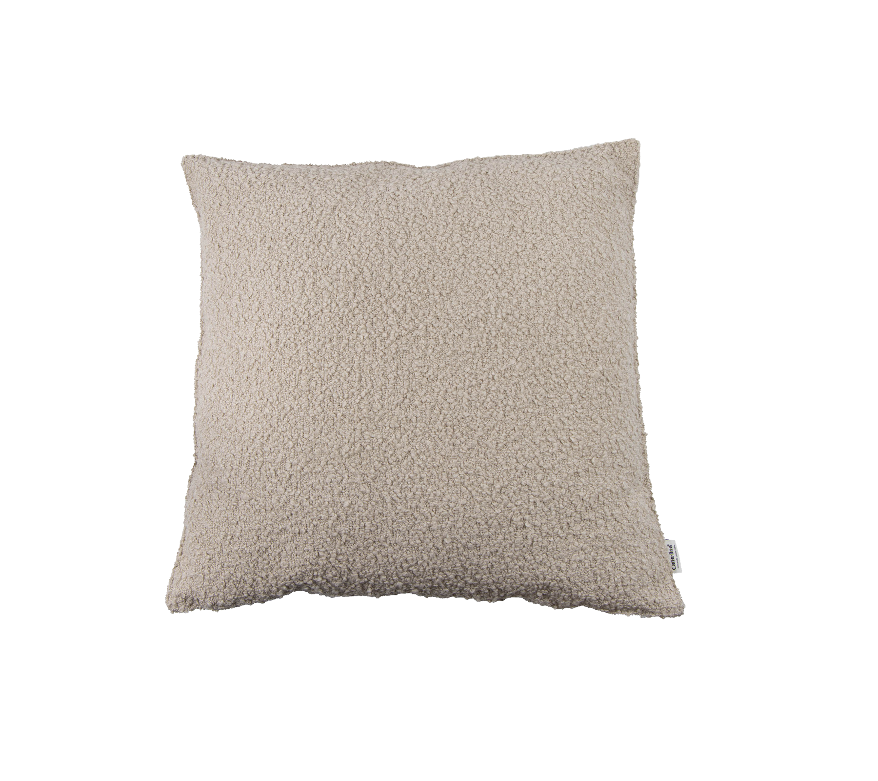 Coussin carré doux et texturé dans une teinte neutre, parfait pour ajouter confort et style à tout espace.